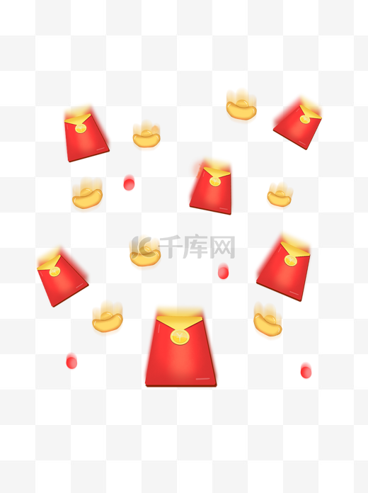 新年节日红包钱币金币金元宝理财漂浮元素图片