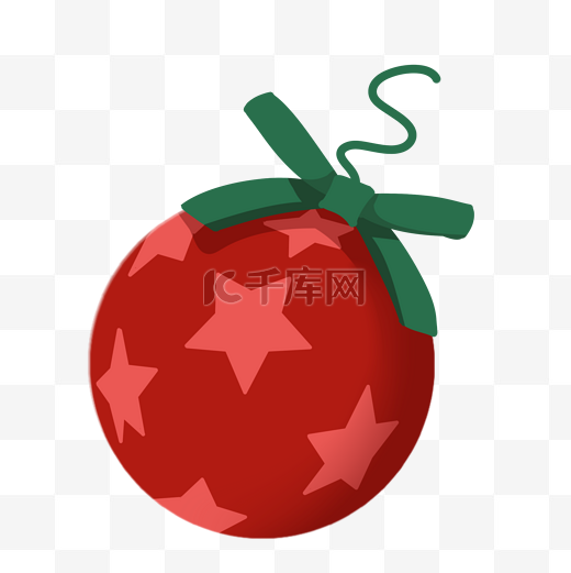 红色的圆球挂饰插画图片
