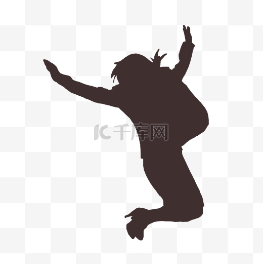 跳跃起来的女人剪影图片