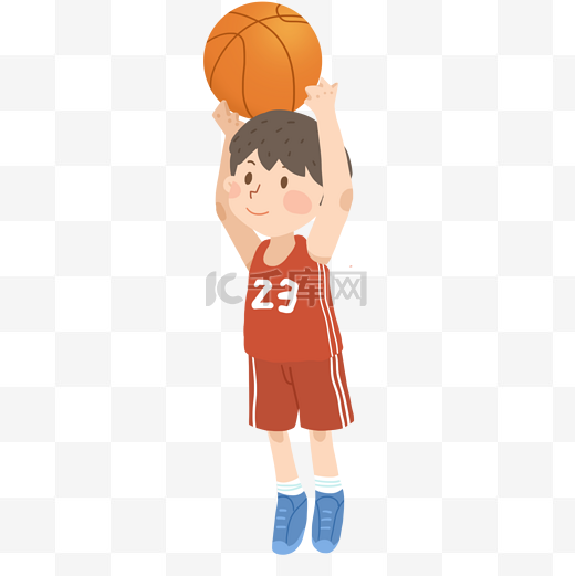 打篮球投篮的男生免抠PNG素材图片
