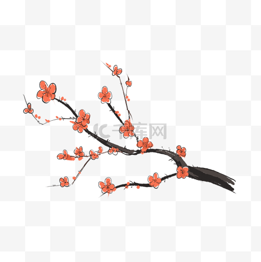 手绘古典中国梅花图片