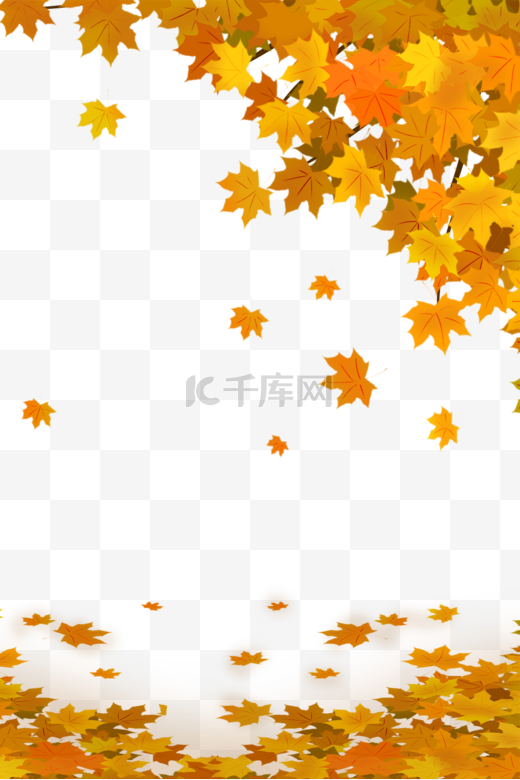 手绘秋分枫叶主题边框图片