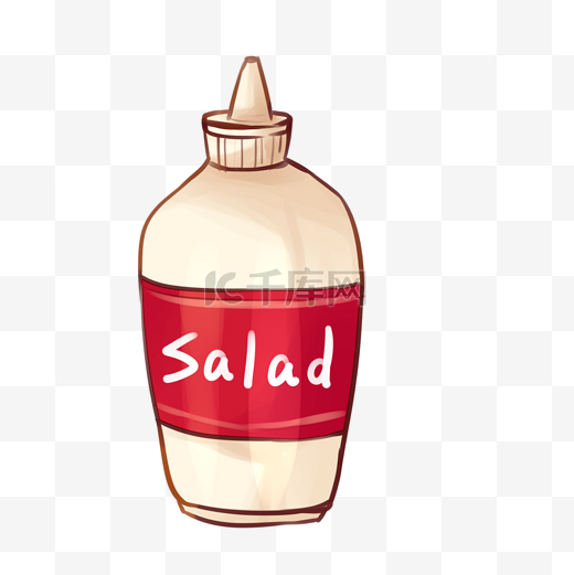 蔬菜沙拉酱手绘插画图片