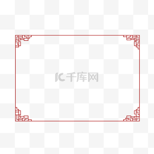 春节新年中国风红色矢量边框元素图片