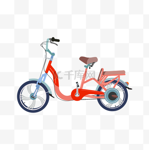 红色自行车图片