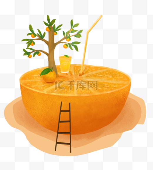 水果主题之橙子手绘插画图片