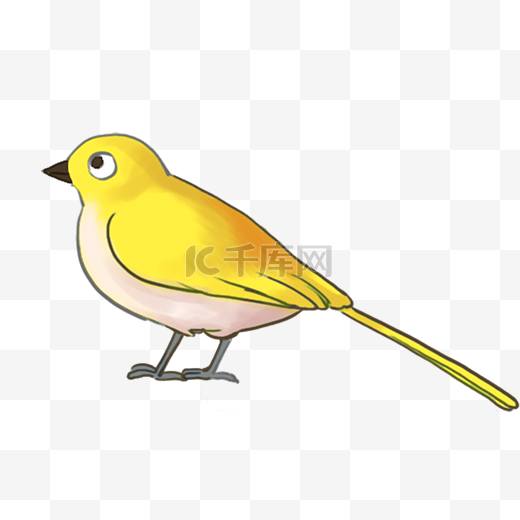黄色可爱卡通小鸟图片