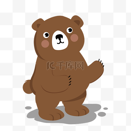 可爱的棕色小熊矢量免抠图图片