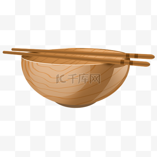 木制餐具碗筷插画图片