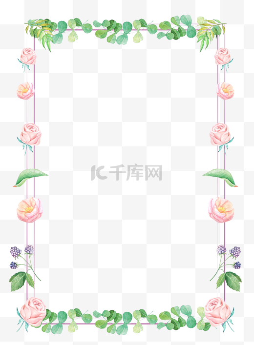 小清新鲜花花朵花边框免扣素材PNG图片
