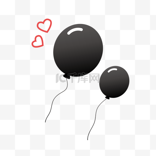 爱心黑色气球图片