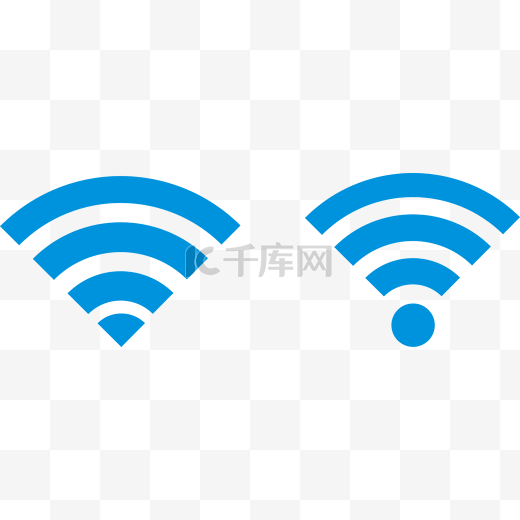 2款蓝色WIFI信号矢量素材图片