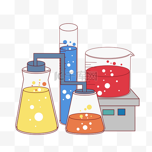 化学实验用品插画图片