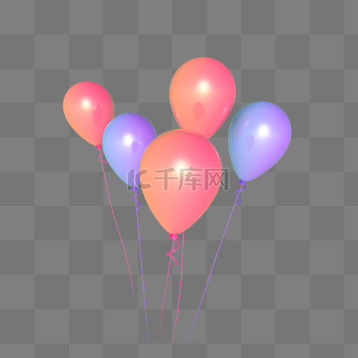C4D立体电商首页海报装饰气球图片