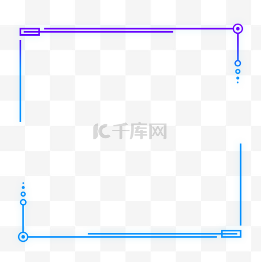 蓝色紫色科技感外发光几何方形圆形边框图片