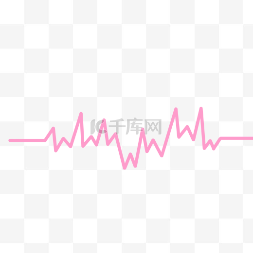 红色的心跳曲线卡通图片