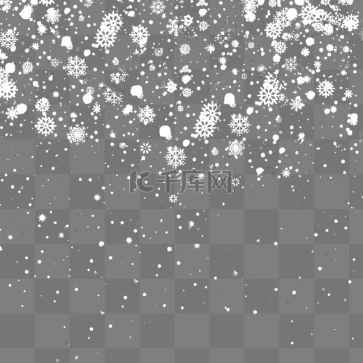 白色雪花飘浮元素图片
