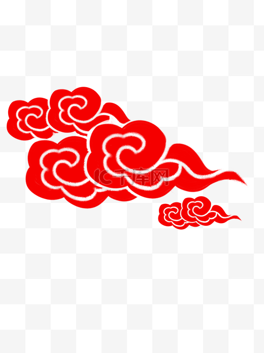 简约大气红色中国风祥云云堆设计元素图片
