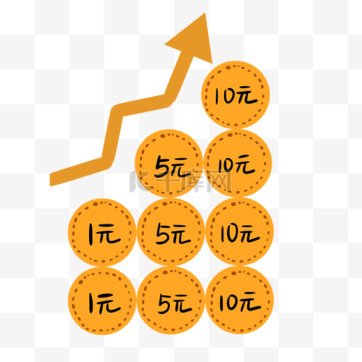 金融钱币上升趋势图片