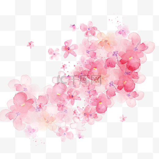 手绘水彩粉色花瓣图片