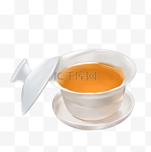 茶叶茶杯纯天然倒影水中的茶叶倒影绿色盖碗茶陶瓷图片