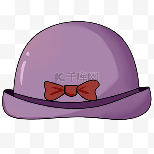 漂亮的紫色小帽子插画图片