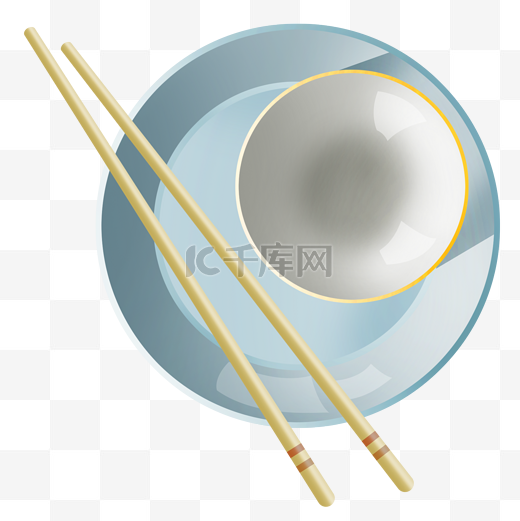 餐具碗筷碟子插画图片