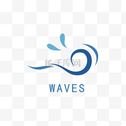 蓝色海浪波浪曲线图片