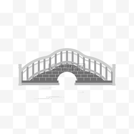中国风扁平化矢量石拱桥图片