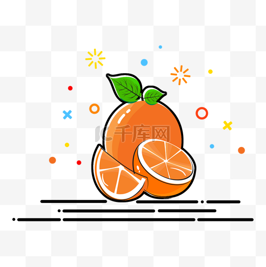 手绘卡通水果橙子图片