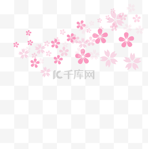 粉红色手绘漂浮的樱花花瓣图片