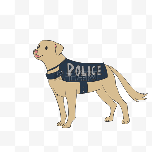 拉布拉多搜救犬插画图片