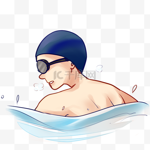 游泳健身运动员插画图片