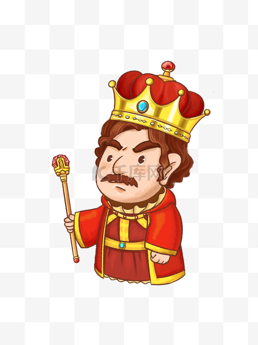西方卡通拿着权杖的国王图片