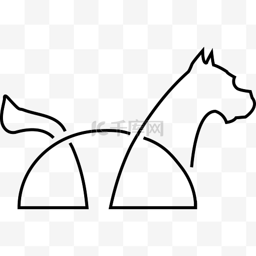 马矢量logo线性图片