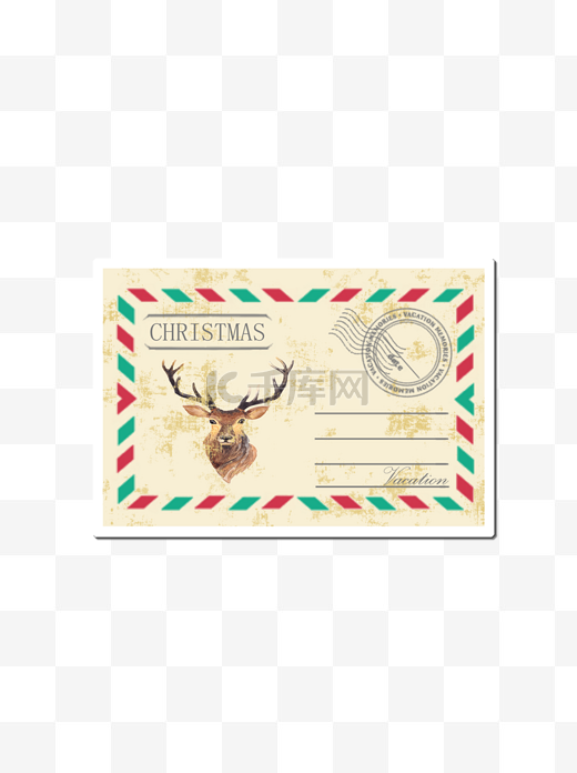 圣诞节复古邮票小贴纸图片