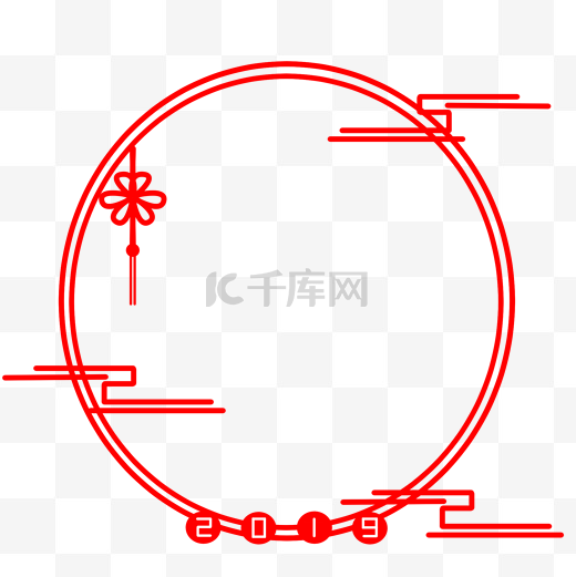 红色中国结边框插画图片