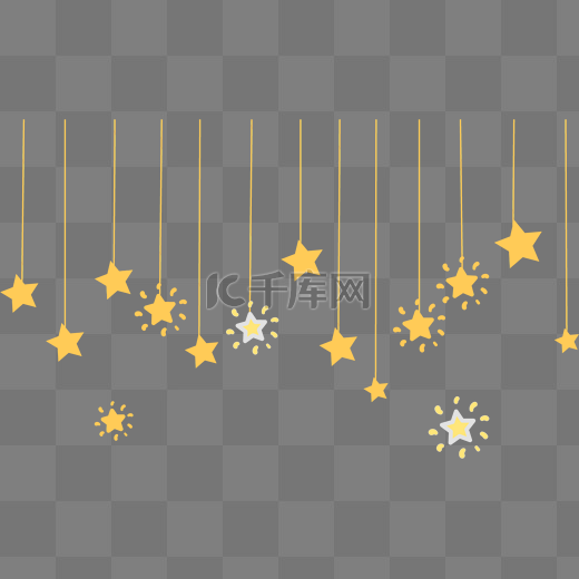 星星帘悬挂五角星装饰元素图片