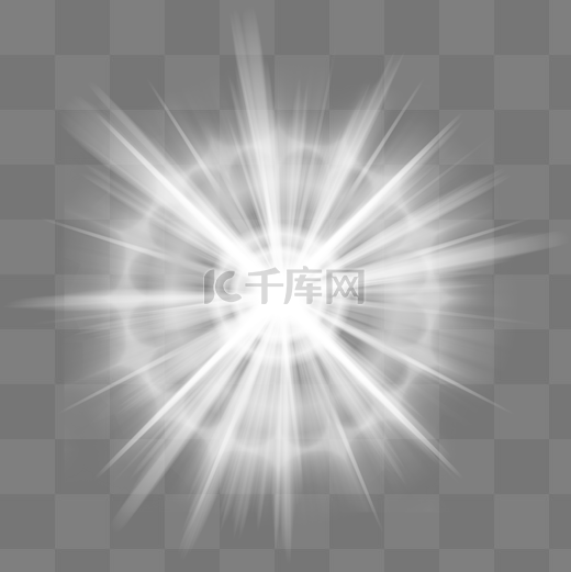 白色光效高光放射光束元素图片
