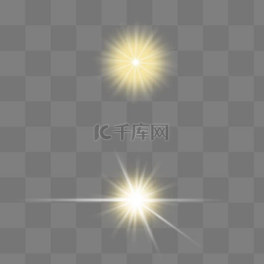 金色闪光星光光束效果免扣psd图片