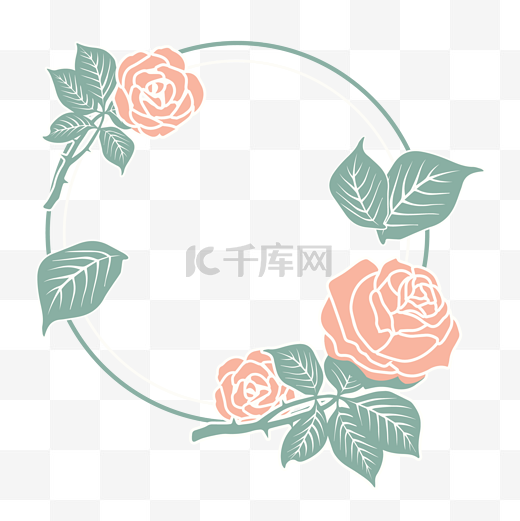 简约玫瑰花朵边框图片