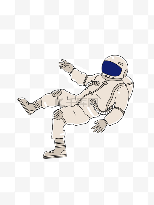 太空失重状态宇航员插画PNG图片图片