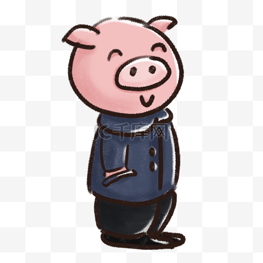 猪年动物可爱猪手绘插画psd图片