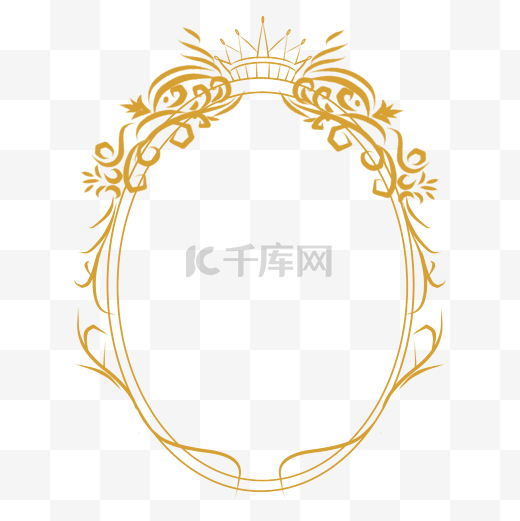圆形欧式皇冠花纹边框图片
