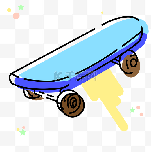 手绘MBE滑板车插画图片