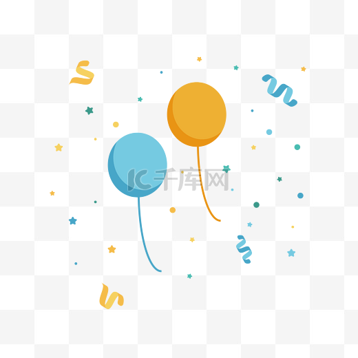 小清新配色气球派对装饰星星圆点图片