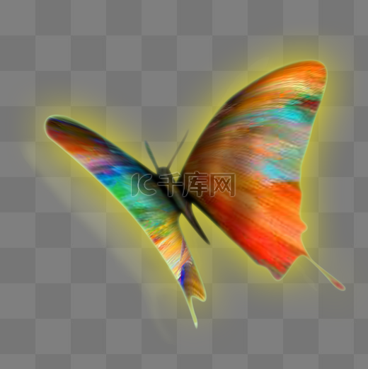 蝴蝶荧光炫酷特效高清图图片