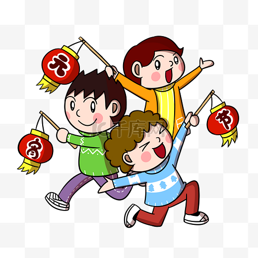 卡通2019猪年元宵节儿童png透明底图片