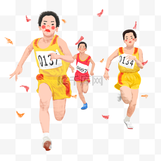 秋季运动会跑步运动员图片
