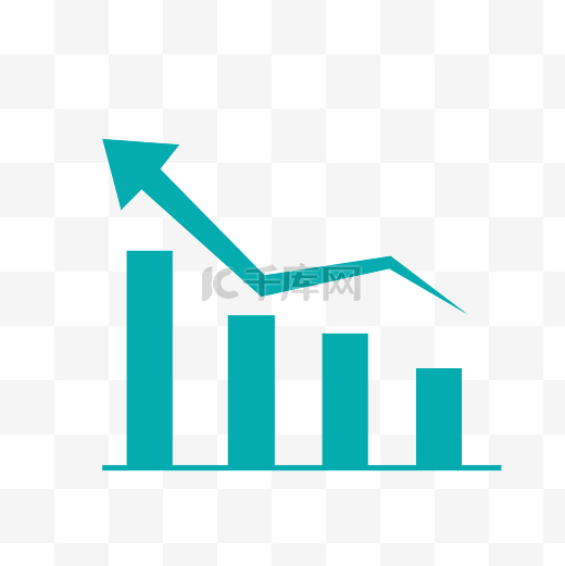 商务矢量数据蓝色上升柱状图分析图图片